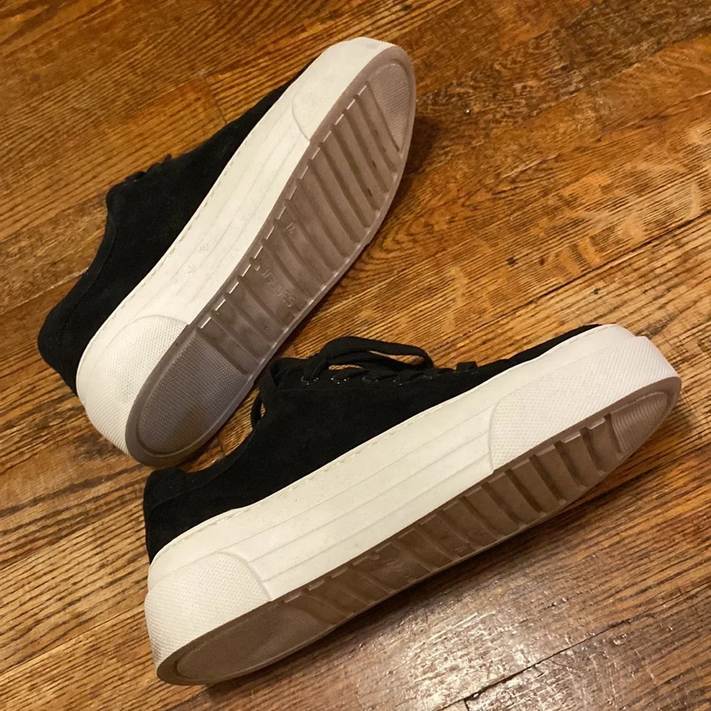 J Slides Women Black Faux Suede Platform Sneakers 7.5 - Picture 5 of 9